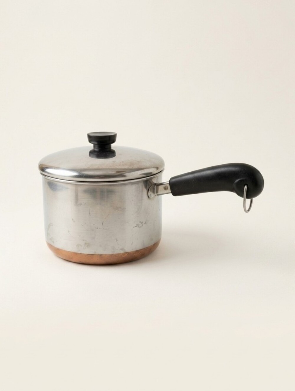 Vintage Revere Ware 1801 3 Qt Saucepan Pot Lid Copper Bottom 1988 USA